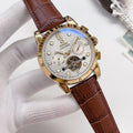 OMEGA Brown Leather Strap Watch