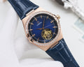 OMEGA Rose Gold Blue Dial Strap Watch