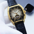 Vacheron Constantin Gold Black Dial Strap Watch