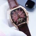 Vacheron Constantin Rose Gold Brown Strap Watch