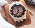 Omega Rose Gold Brown Strap Watch