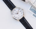 Longines Silver Blue White Dial Strap Watch