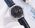 Longines Silver Blue Black Dial Strap Watch