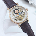 Patek Philippe Rose Gold Brown Strap Watch