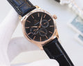 Omega Rose Gold Black Dial Leather Strap Watch