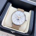 IWC Silver White Dial Leather Strap Watch