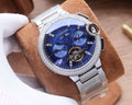 Cartier Silver Blue Dial Bracelet Watch