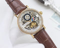 Patek Philippe Brown Gold Strap Watch
