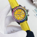 Rolex Yellow Dial Multicolor Bezel Watch