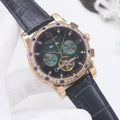 PATEK PHILIPPE Rose Gold Green Blue Dial Strap Watch