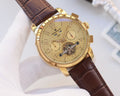 Patek Philippe Brown Gold Dial Strap Watch