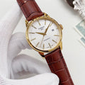 Tissot White Dial Brown Strap Watch
