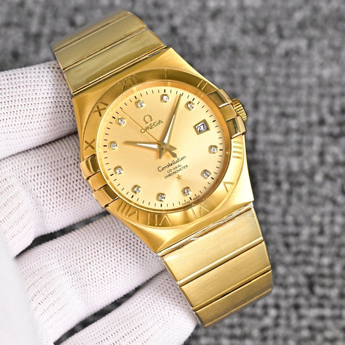 Omega Gold Dial Bracelet Watch