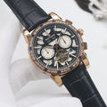 PATEK PHILIPPE Rose Gold Black Dial Strap Watch