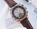 Patek Philippe Black Gold White Dial Strap Watch
