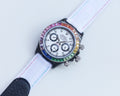 Rolex White Dial Strap Watch