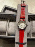Chopard Red Silver White Dial Strap Watch