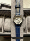Chopard Blue Silver White Dial Strap Watch