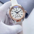 Omega White Strap Rose Gold-Tone Watch
