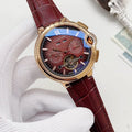 Cartier Gold-Tone Red Dial Watch