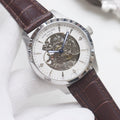 Patek Philippe Silver White Strap Watch