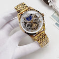 Patek Philippe Gold Tone Skeleton Dial Watch