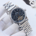 PATEK PHILIPPE Silver Black Dial Bracelet Watch