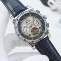 OMEGA Black Silver Dial Strap Watch