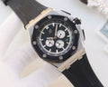 AP Silver Black Dial Strap Watch