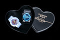 Casio White Black Blue Dial Couple Watch Set